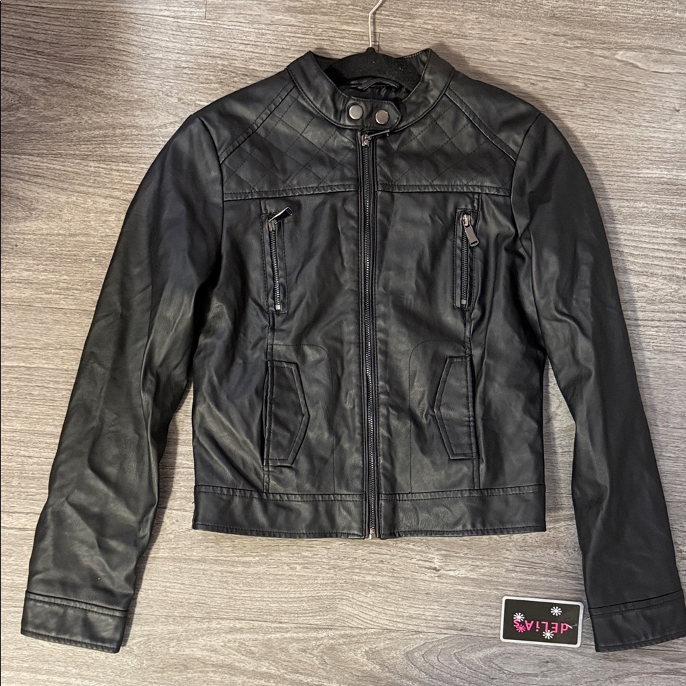 dELiA*s Black Faux Leather Moto Jacket